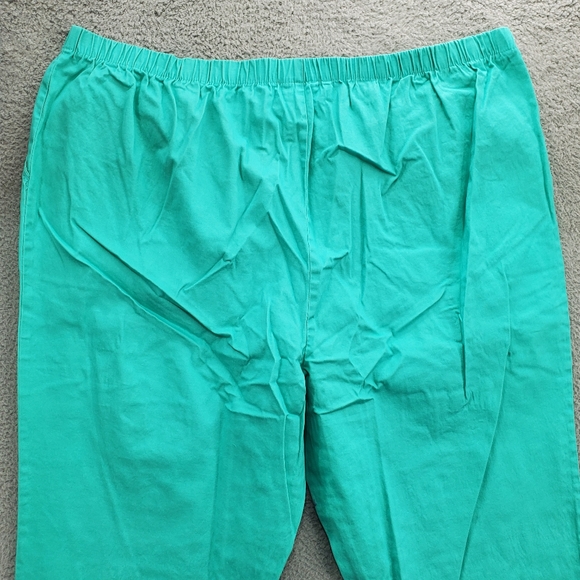 Woman Within Pants Elastic Waist Womens Plus Size Tall Pockets Teal Blue - Picture 7 of 11